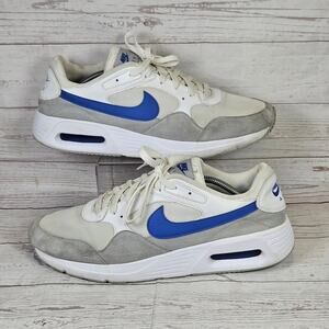 Nike Air Max CW4555-101 Sneakers Men's White Blue Grey US 13 Mesh Suede Lace Up